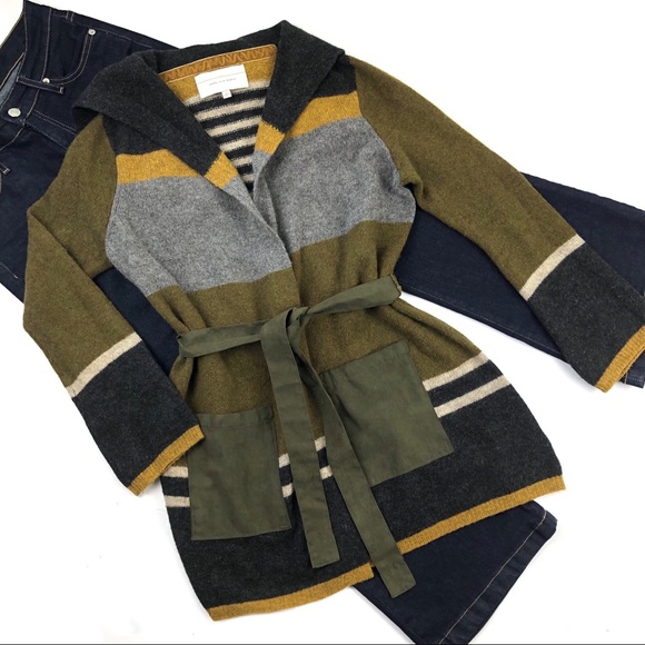 Anthropologie Sweaters - Anthro Angel North cardigan belt striped sweater